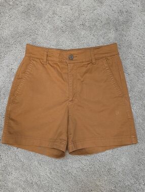 GAP Size 2 Women's Girlfriend Khaki Shorts Brown Ochre Caramel Mid Rise 4.5"
